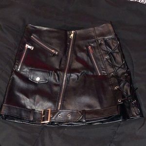 Faux Leather Skirt